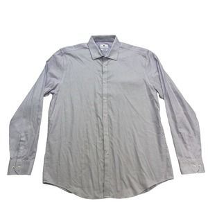 Ryan Seacrest Distinction Dress Shirt Mens 17 36/37 Slim Fit Non-Iron Purple